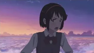 Girl with bow tie surprised at sunset — Your Name
