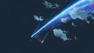 abstract night sky with rainbow comet — Your Name