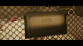 Metal plate with "A. Hitler" on fence — Deadpool 2