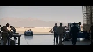 Men working on vintage car in garage — Ford v Ferrari
