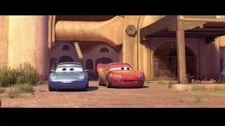 Cars characters parked in front of motel — Cars