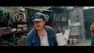 man and boys in front of workshop — The Karate Kid