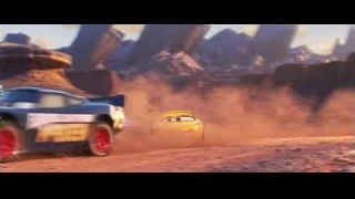 cars racing on desert dirt track — Cars 3