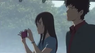 woman taking man's picture with phone — Weathering with You