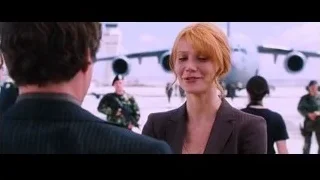 Woman and man with military airplane — Iron Man