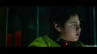 young man with red light collar — Deadpool 2