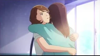 two young women hugging in a room — I Want To Eat Your Pancreas