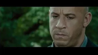 bald man at gravestone in cemetery — Furious Seven