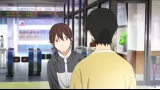 two people talking in airport terminal — I Want To Eat Your Pancreas