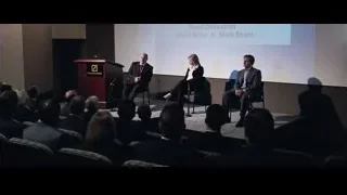 Panel discussion on stage with audience — The Big Short