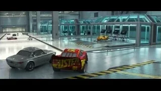 custom sports cars in indoor race track — Cars 3