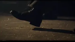 Feet in black leather shoes walking — Peaky Blinders