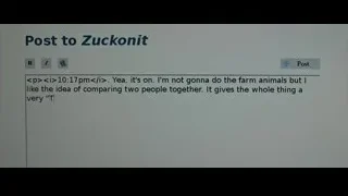 Screenshot of Zuckonit post — The Social Network