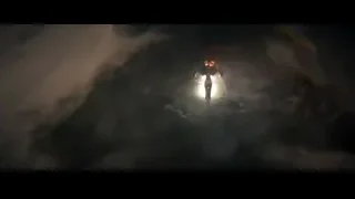 person on pedestal with arms outstretched and explosion — Superman: Man of Steel