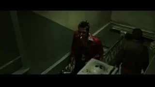 Man smoking cigarette in dimly lit abandoned room — Fight Club