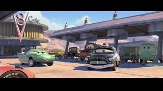 Cars characters at desert gas station — Cars