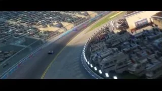 aerial view of cars racing on track — Cars 3