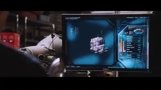 computer displaying 3D spacecraft model — Iron Man