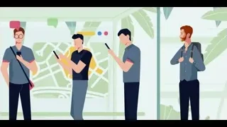 four men with phones by map window — The Social Dilemma