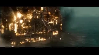Oil rig explosion in the ocean — Superman: Man of Steel