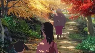 people walking in autumn forest — Your Name