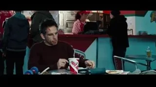 man eating in fast food restaurant — The Secret Life of Walter Mitty