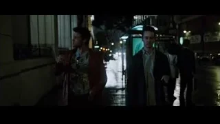 two men walking on street at night — Fight Club