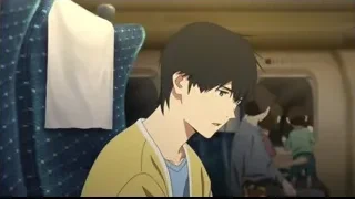 young man sitting on train deep in thought — I Want To Eat Your Pancreas