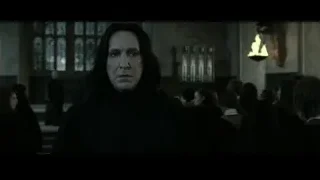Severus Snape in black robe in church — Harry Potter and the Deathly Hallows 2