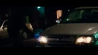 silver car with blue light at night — The Amazing Spider Man 2