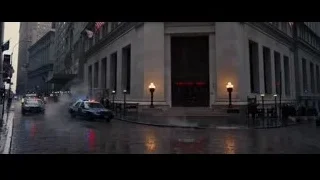 police cars on rainy New York street — Batman: The Dark Knight Rises