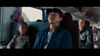 man and young girl on train — The Karate Kid