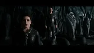 Woman on throne in dark eerie environment — Superman: Man of Steel