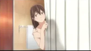 young woman peeking from shower curtain — I Want To Eat Your Pancreas