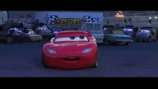 Lightning McQueen in speedway parking lot — Cars 3