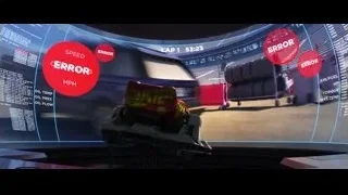 futuristic car on stage with flames — Cars 3
