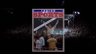 crowd gathered around wrestling ring stage — Rocky III