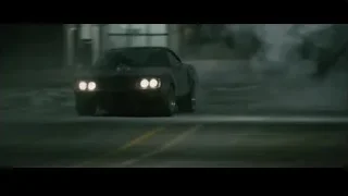 Black car driving on foggy road — Furious Seven