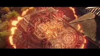 man in red and gold outfit in battle — Doctor Strange 2