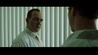 two men standing in room with blinds — Fight Club