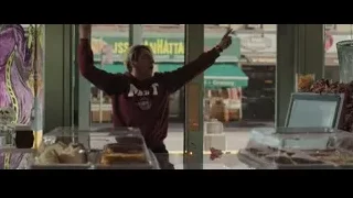 young man celebrating in store with MIT sweatshirt — Spiderman: No Way Home