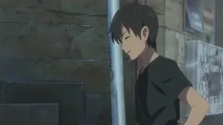 Young man in front of stone wall — Weathering with You
