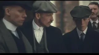 men in suits and hats by brick wall — Peaky Blinders