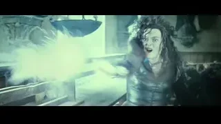Woman in leather jacket in dark room — Harry Potter and the Deathly Hallows 2