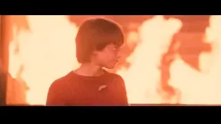 Ron Weasley standing before raging fire — Harry Potter and the Philosophers Stone