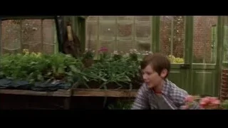 young boy walking in garden — Batman