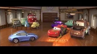 Cars characters with ACCUSED on floor — Cars