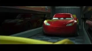 Red car parked in garage — Cars 3