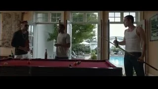 two men playing pool with cues — Southpaw