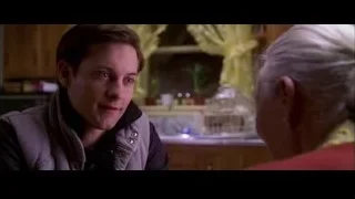 young man and woman in kitchen — Spider Man 2